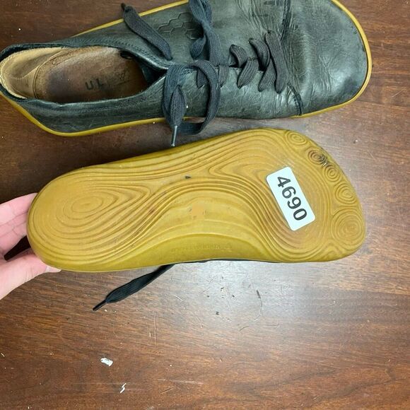 VivoBarefoot Addis Mens Black Sneakers 11.5 45M Leather Trainer Low Top Comfort - Picture 6 of 8